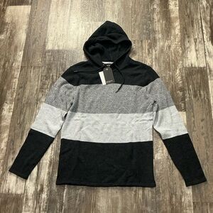 Retrofit Black and Gray Knit Hoodie Size Medium